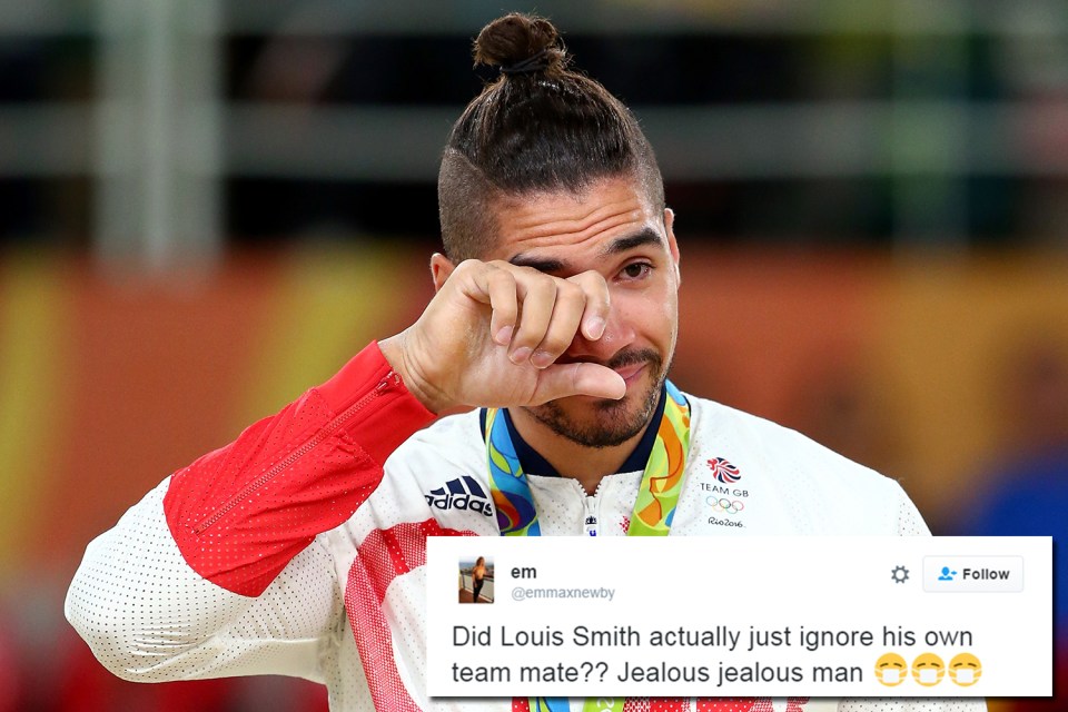  Viewers criticised Louis Smith for his instinctive reaction to coming second