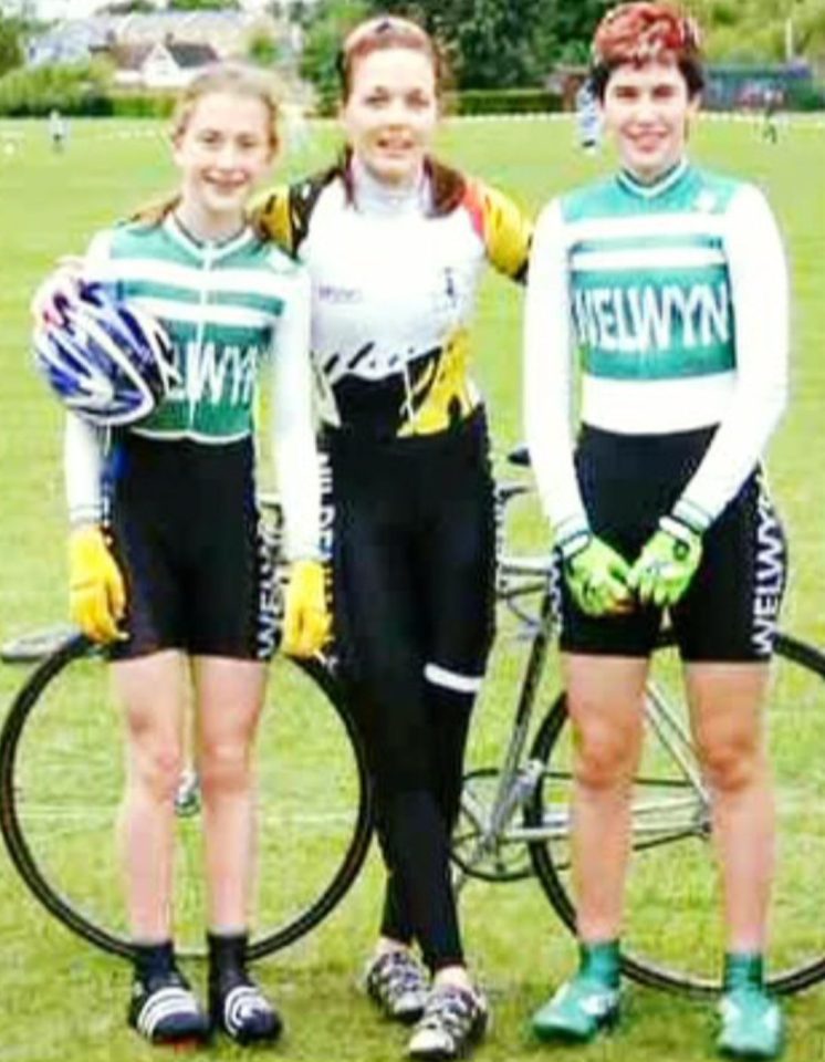  A younger Laura pictured with 2012 Olympic cycling gold medallist Victoria Pendleton