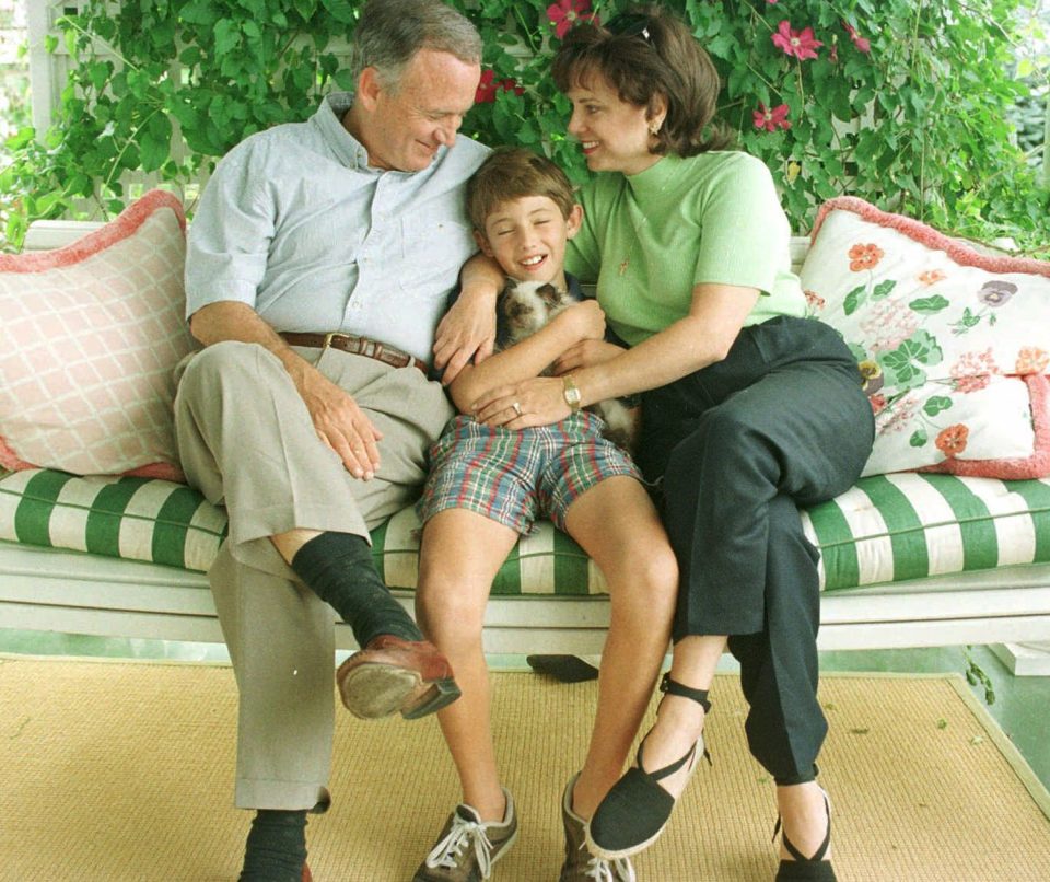 Burke pictured with his parents a year after JonBenéts death