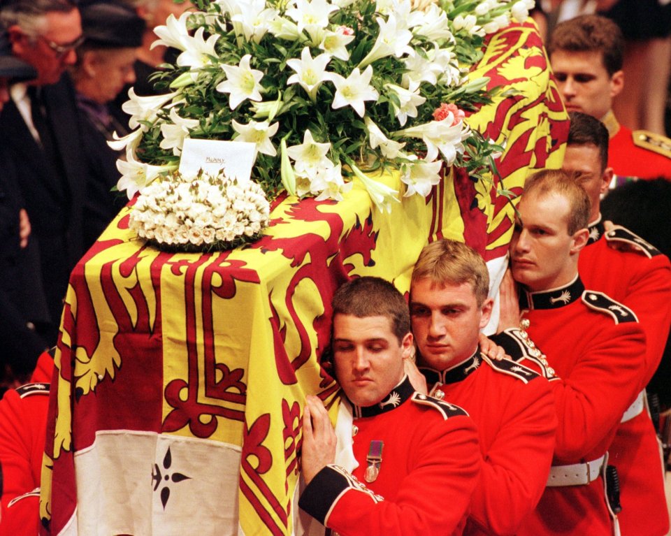  Princess Diana's coffin... we as men are afraid of falling to bits