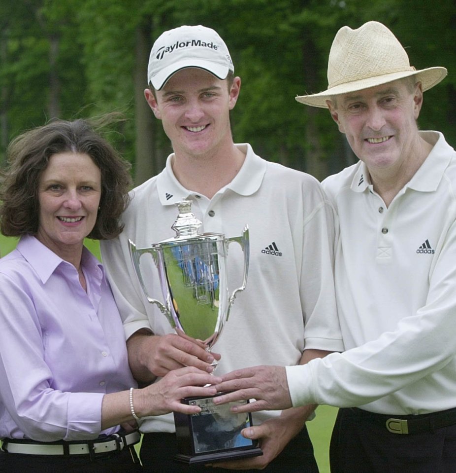  Justin Rose celebrates his British Masters win with dad Ken and mum Margaret