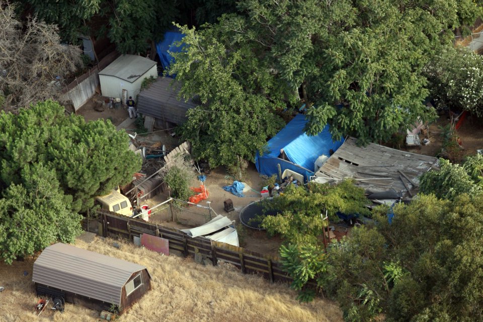  The an aerial view of the makeshift prison in which Dugard was held prisoner