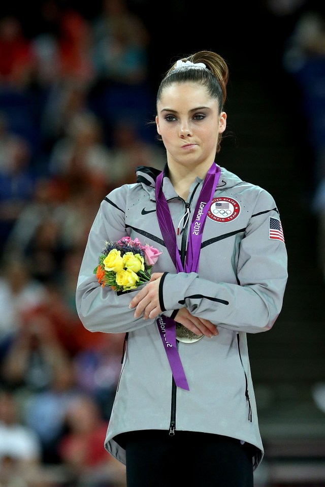  McKayla's face said it all when she stood on the podium with her silver medal