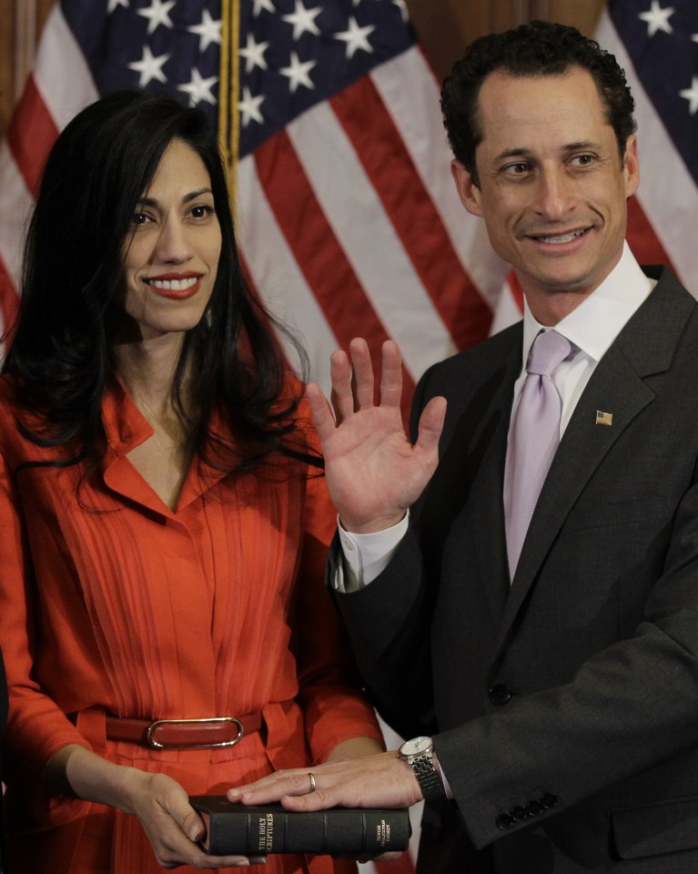  And his wife Huma Abedin has given him the shove after he was caught out sexting for a third time