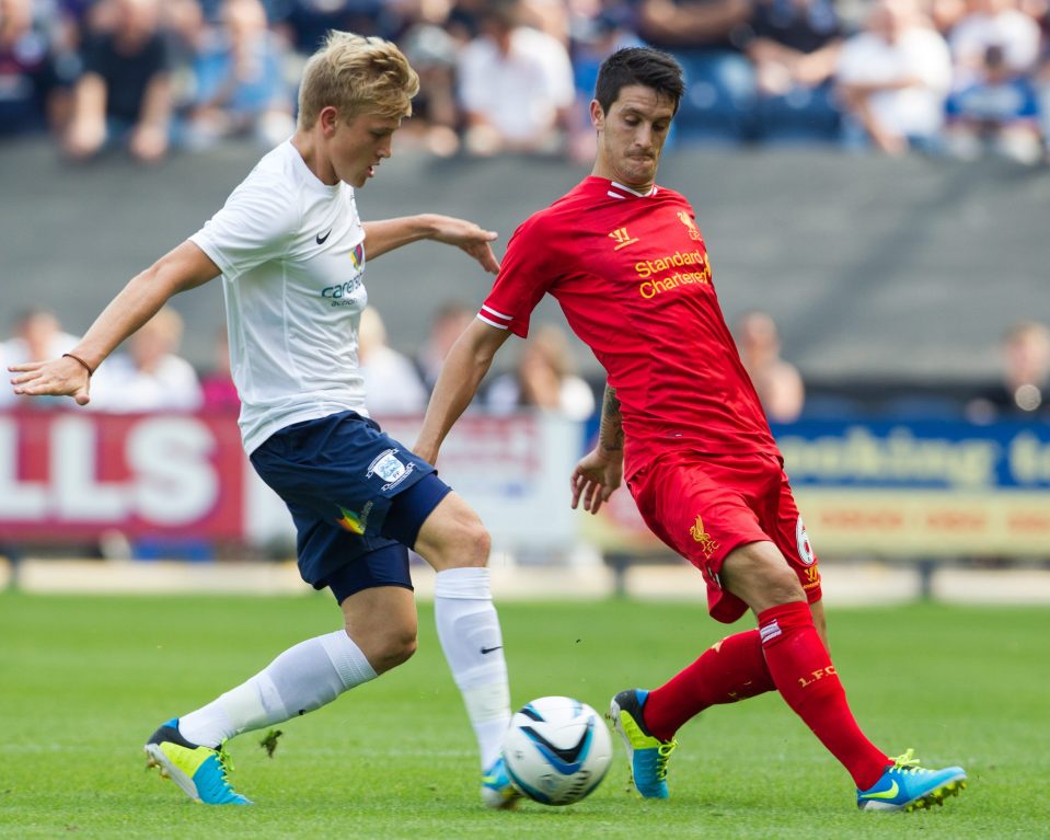  Luis Alberto in action for Liverpool during pre-season friendly at Preston North End in July