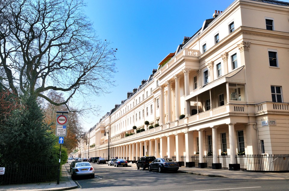 Lavish terraced houses in Eaton Square in Belgravia 