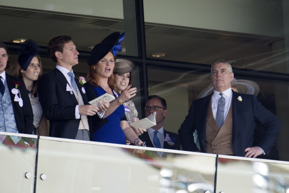 The Duchess of York and her two children Beatrice and Eugenie