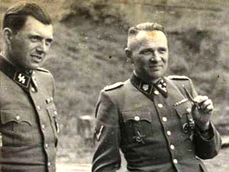  Dr Josef Mengele with Rudolph Hess, Camp Commander of Auschwitz