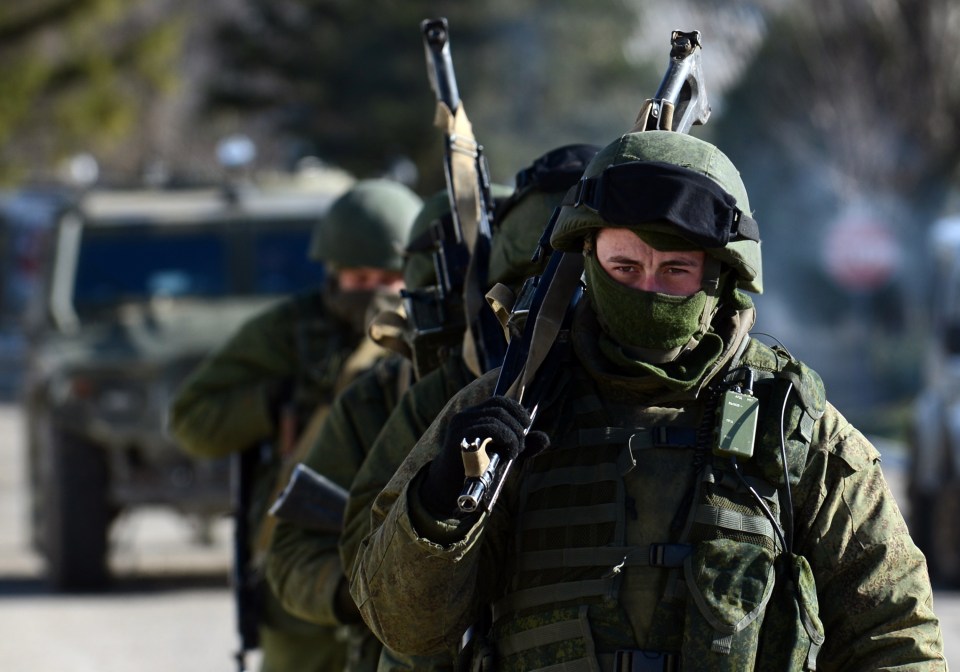  Local pro-Ukrainian activists said large numbers of Russian soldiers and armoured vehicles were in the area