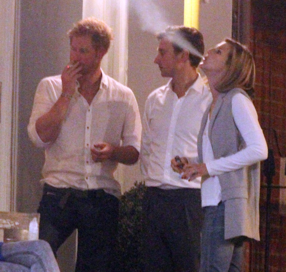  A source said Prince Harry was smoking a lot and an honesty bar at the golf club was drunk dry