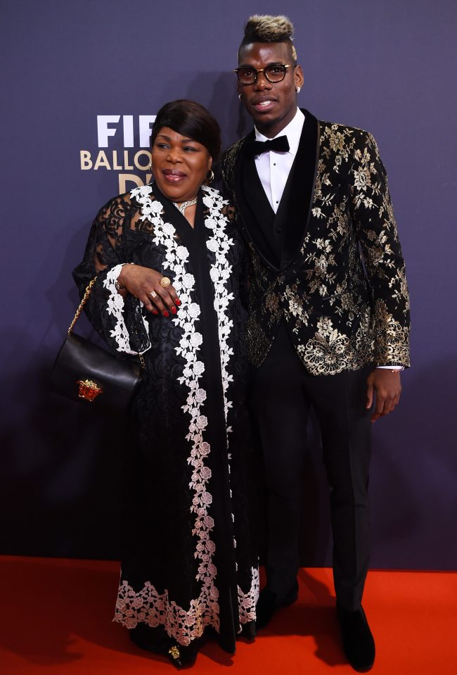  Paul Pogba arrives with his mother at the Ballon d'Or gala in January