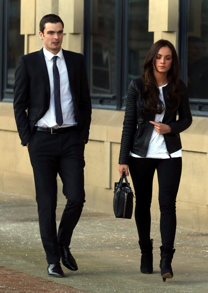  Adam Johnson with Stacey Flounders, who stood by him through his trial