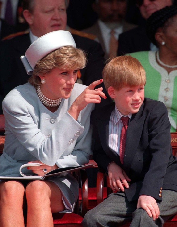 Princess Diana with a young Prince Harry