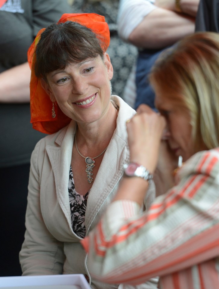  The pair were on the set of Antiques Roadshow to have the earrings, broche and ring valued by expert Joanna Hardy (right)