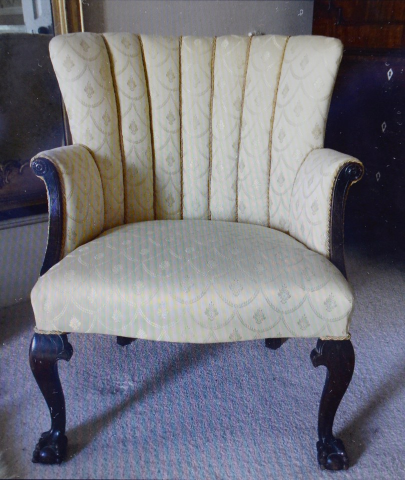  The newly upholstered chair bought for £5 in which Angela's husband, Angus found hidden jewellery in