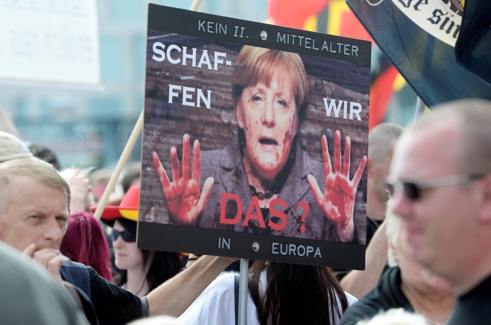  Protest in Berlin against Merkel's refugee policy