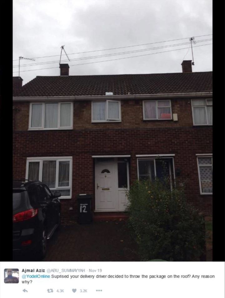  One Yodel delivery man thought the roof was the best safe location