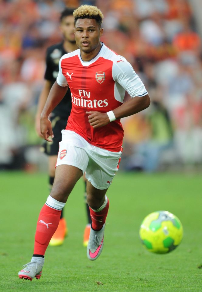 Gnabry of Arsenal during a pre season friendly between RC Lens