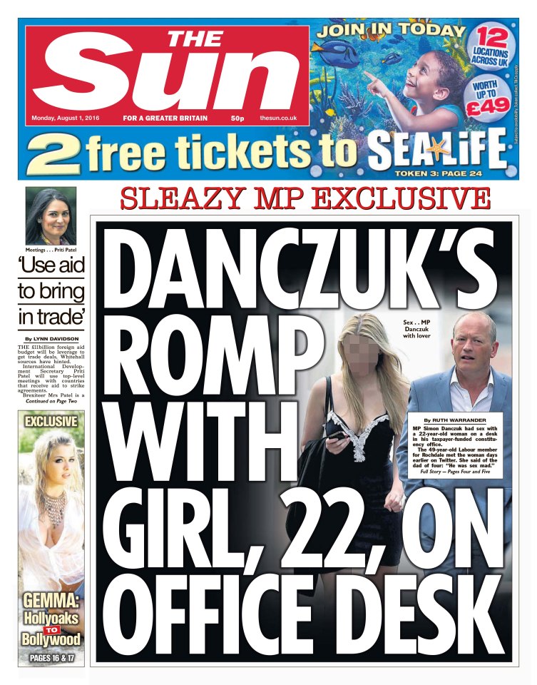  Hitting headlines... MP in sex scandal romp with woman we call 'Alice'