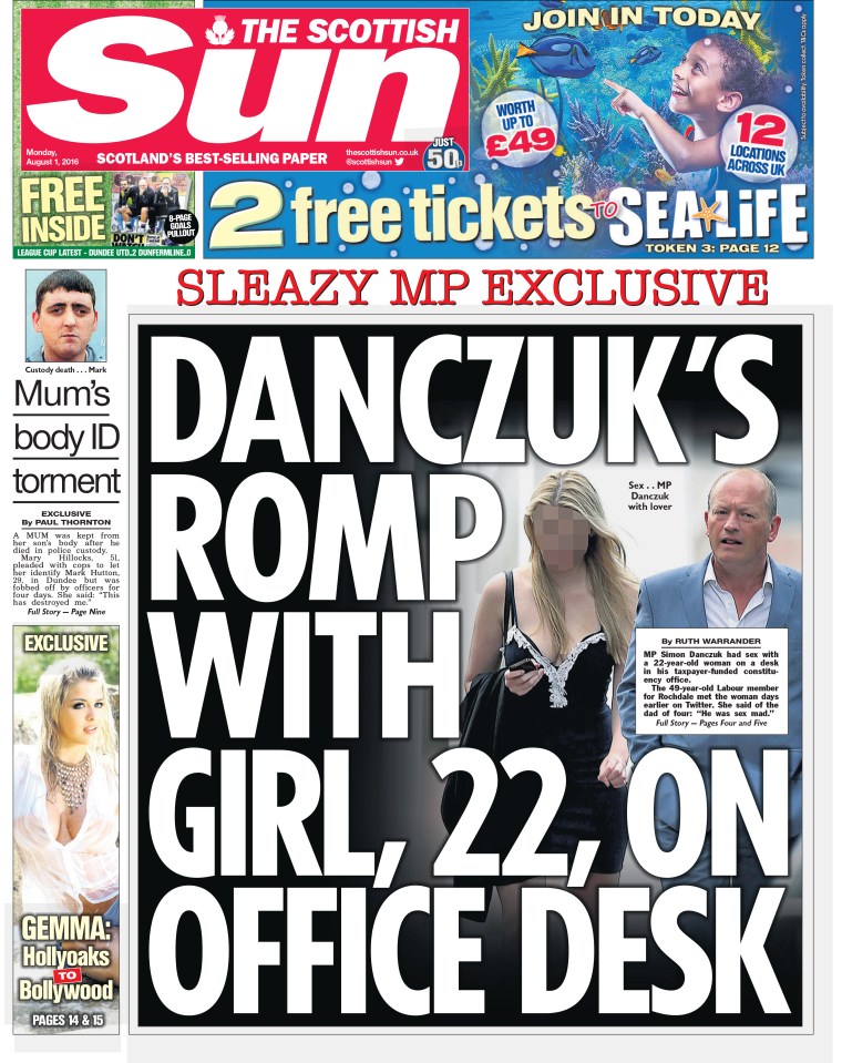 Our front page exposing the sleazy MP