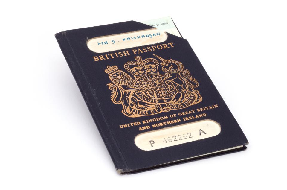  The old blue passport was introduced in 1920