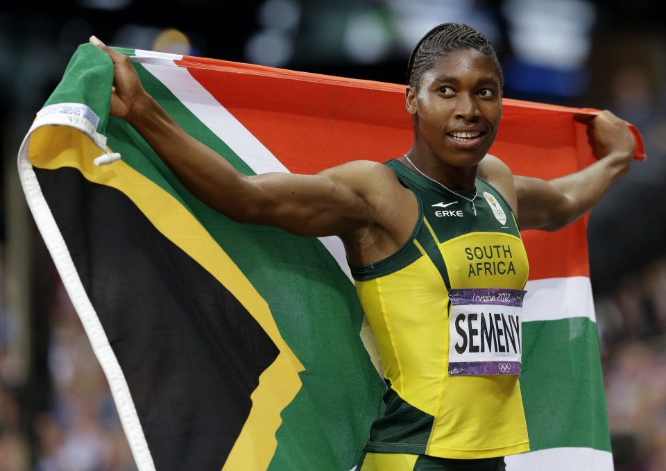  Caster Semenya celebrates winning silver at London 2012 - which was later upgraded to a gold