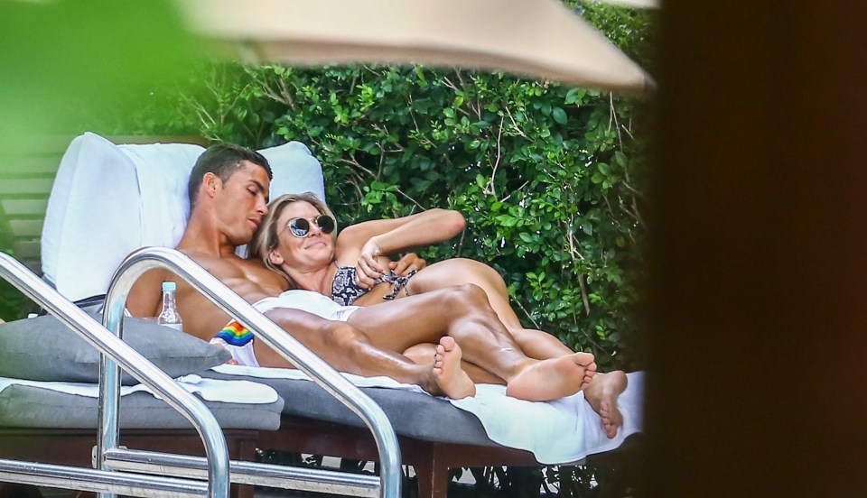  The pair were seen laughing and joking at a pool in Miami