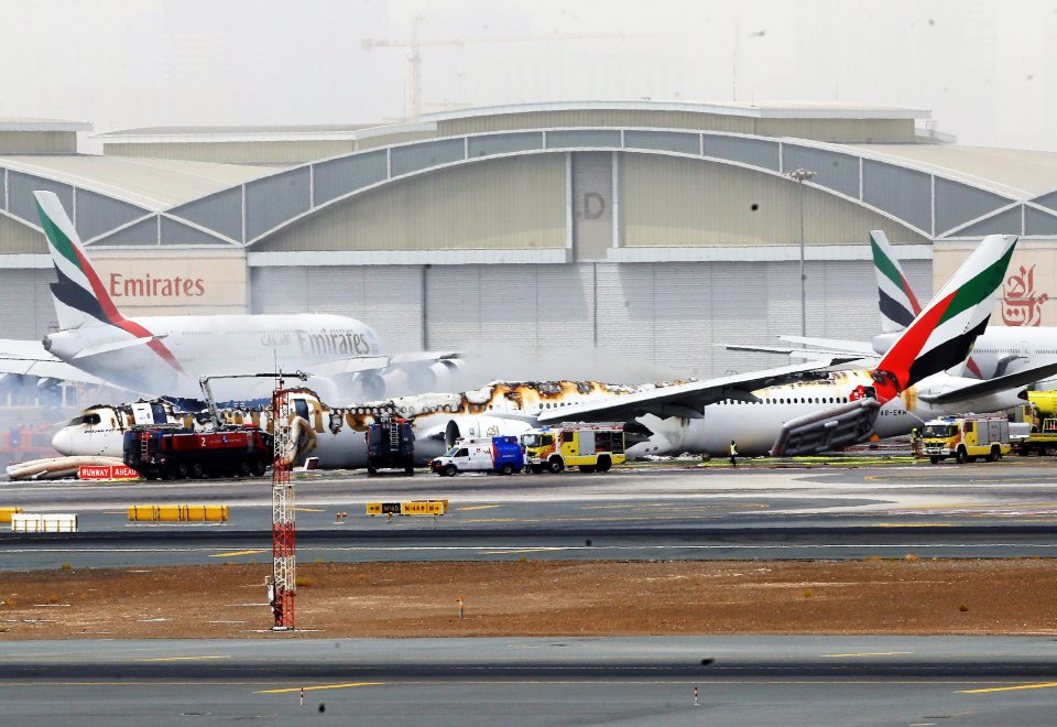 More than half of the upper section of the plane appeared to have been completely destroyed during the inferno