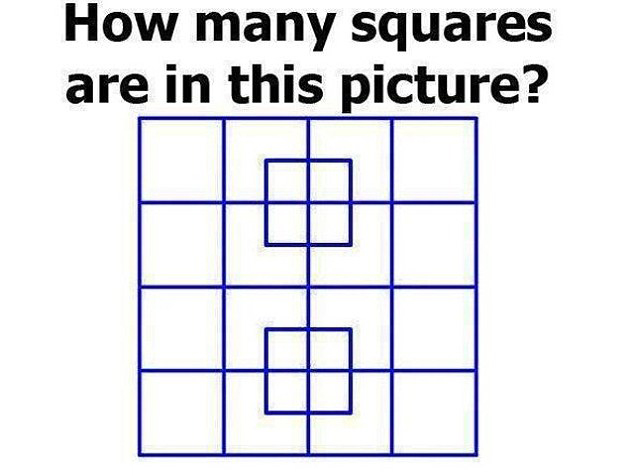  How many squares can you see in this image? The mind boggling picture is baffling the internet