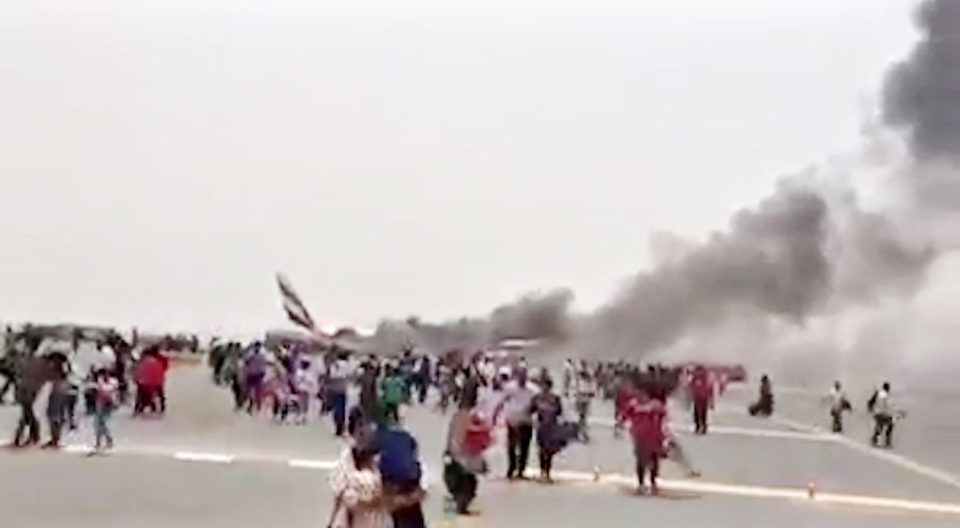 Emirates staff were able to evacuate all 300 passengers within seconds of the plane sliding to a halt