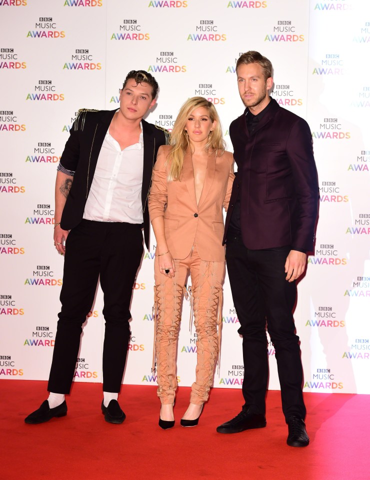  Brit stars . . . John Newman with Ellie Goulding and Calvin Harris