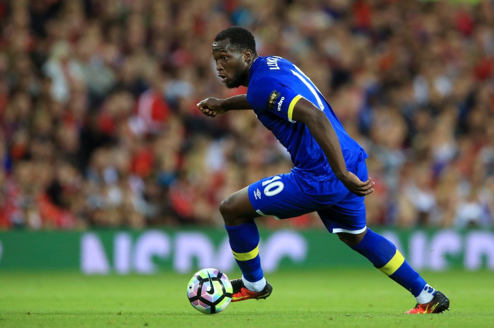 Romelu Lukkaku in action for Everton in Wayne Rooney's testimonial last week