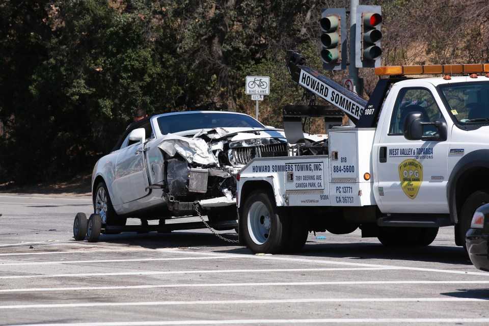  The force of the collision destroyed the front end of Kris’s Rolls-Royce and the side of the Prius