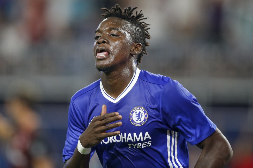  Bertrand Traore celebrates after giving Chelsea the lead in Minneapolis