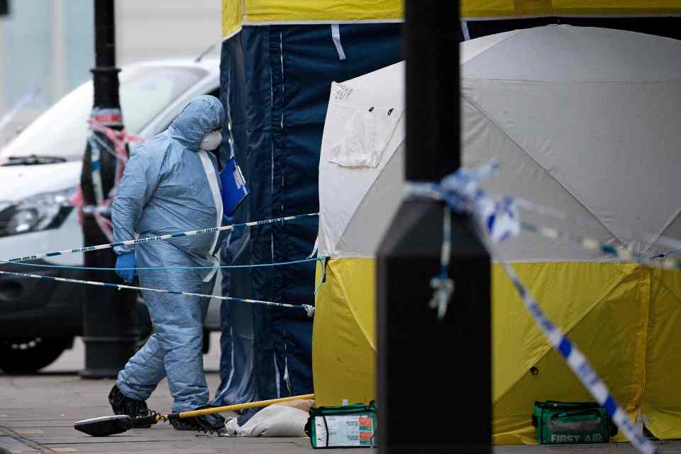  Armed police flooded the area in the wake of the attack and forensics remain at the scene this morning