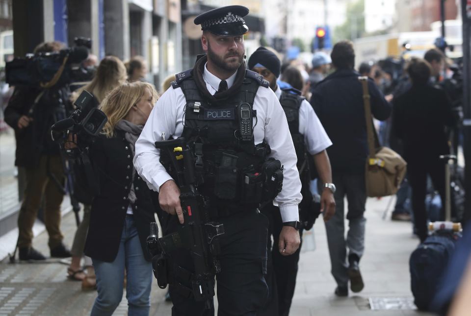  A heightened police presence in London today comes after a woman in her 60s was knifed to death in Russell Square and said "he's still here, he's still here" before she died