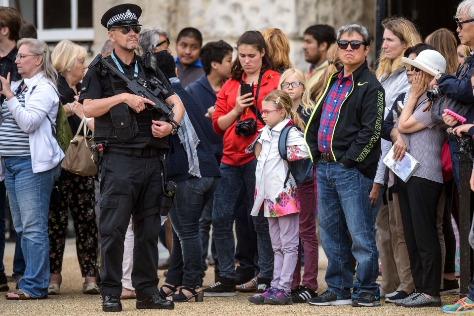  Horse Guards Parade appeared to still be busy with tourists earlier after London woke up to the news there had been a possible terror attack