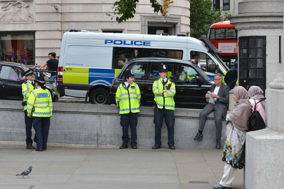  Police have been based at busy areas like  Trafalgar Square as well as London Underground stations as the capital comes to terms with last night's bloodbath