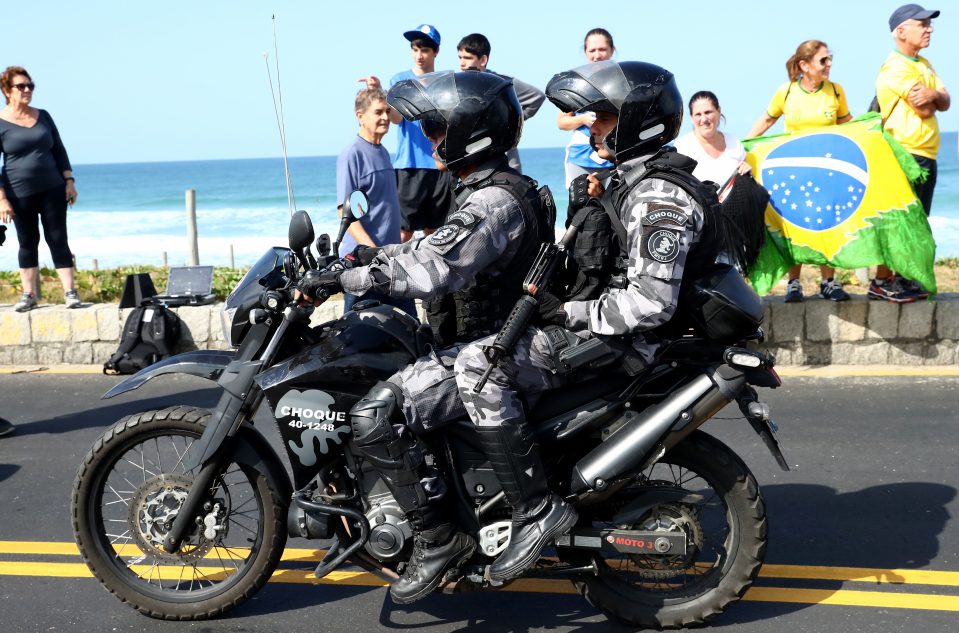  There is a huge security presence in Rio with heavily-armed police and members of the armed forces