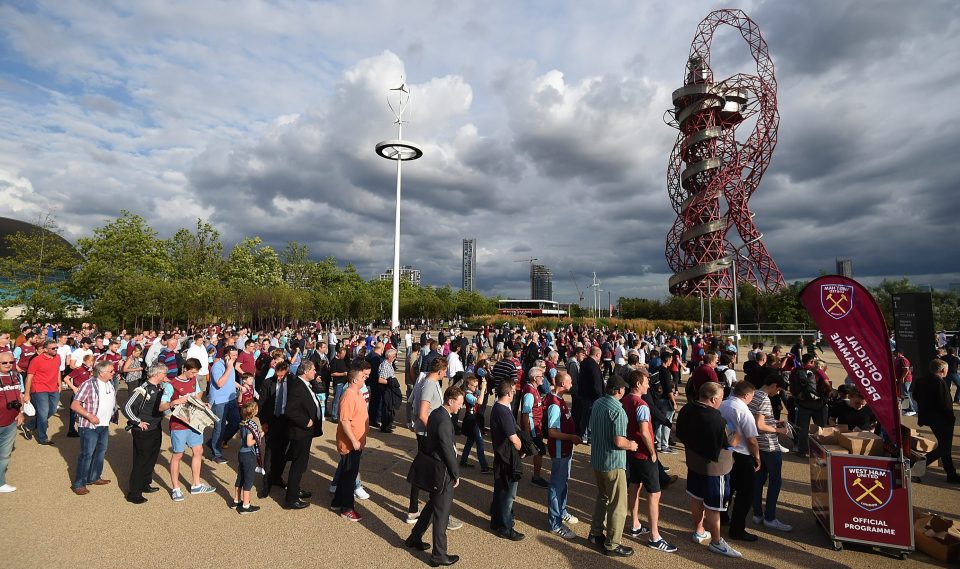  Fans queue up to buy a programme on a historic night at the club