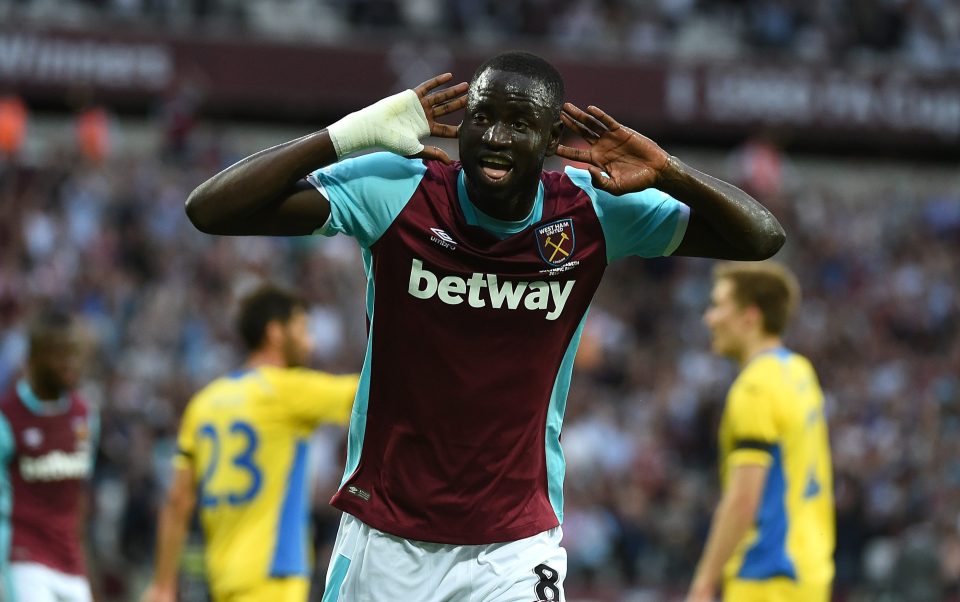 Cheikhou Kouyate was West Hams hero as his brace ensured a first win at the Olympic Stadium