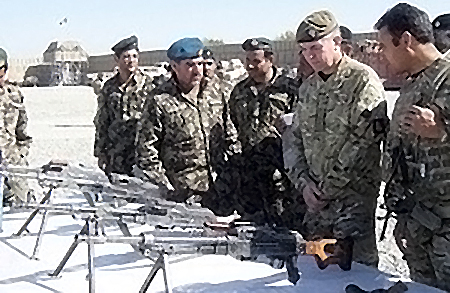  Tour... Davies, second from right, in Afghanistan