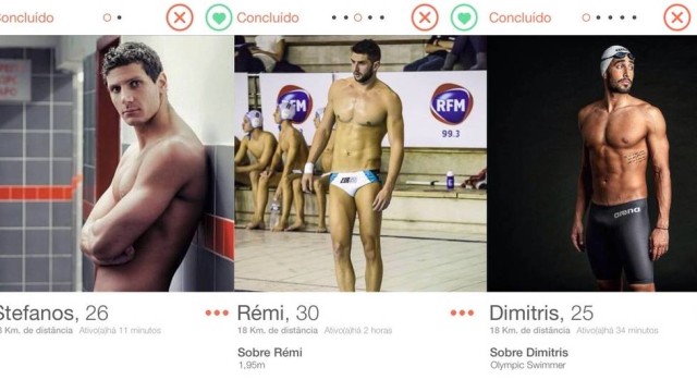  Stefanos Dimitriadis (left) and Dimitris Koulouris (right) have been spotted on the dating app