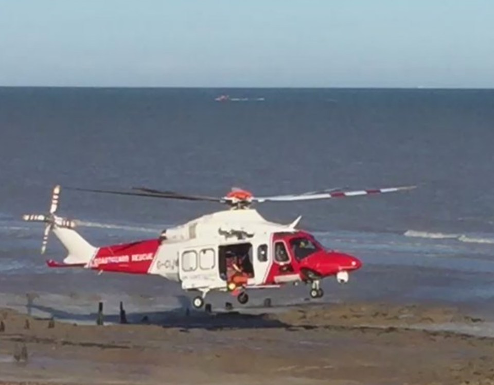  A rescue helicopter searched for the missing pilot along the East Sussex coast