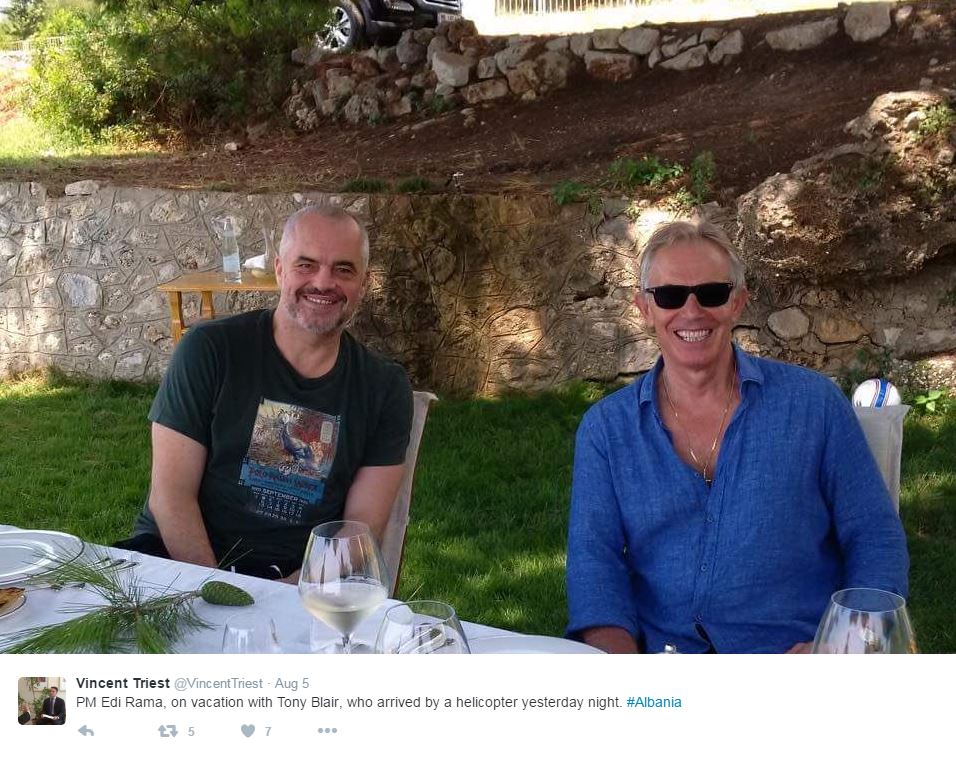  Tony Blair pictured with Albania's PM Edi Rama last week