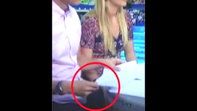  The moment Rebecca Adlington touches Mark Foster's leg