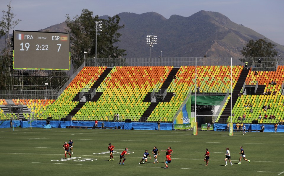  The scene during the the second half of the inaugural women's rugby match between France and Spain