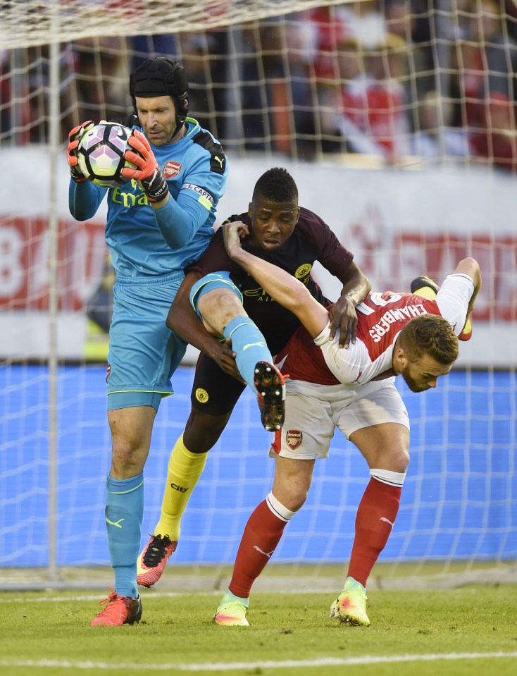  Kelechi Iheanacho netted against Arsenal in Man City's 3-2 in Gothenburg on Sunday