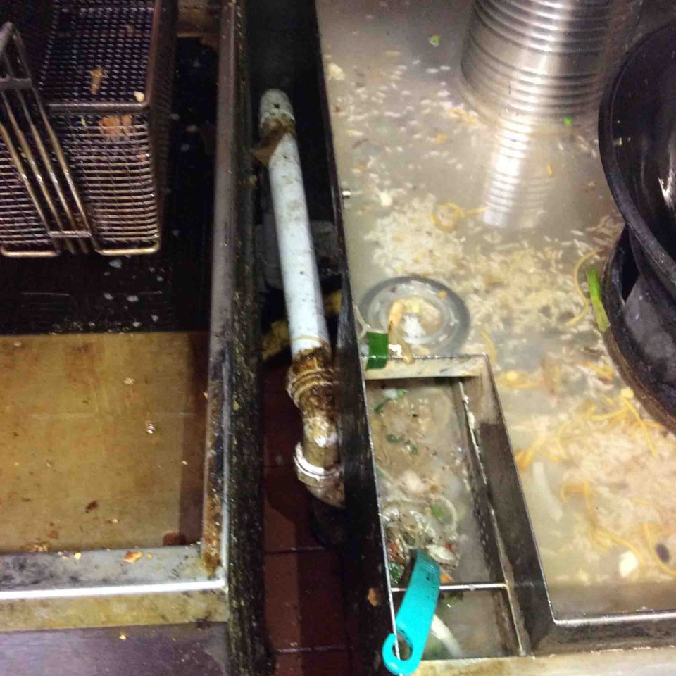  Grease and rats droppings were found caked into the cooking equipment