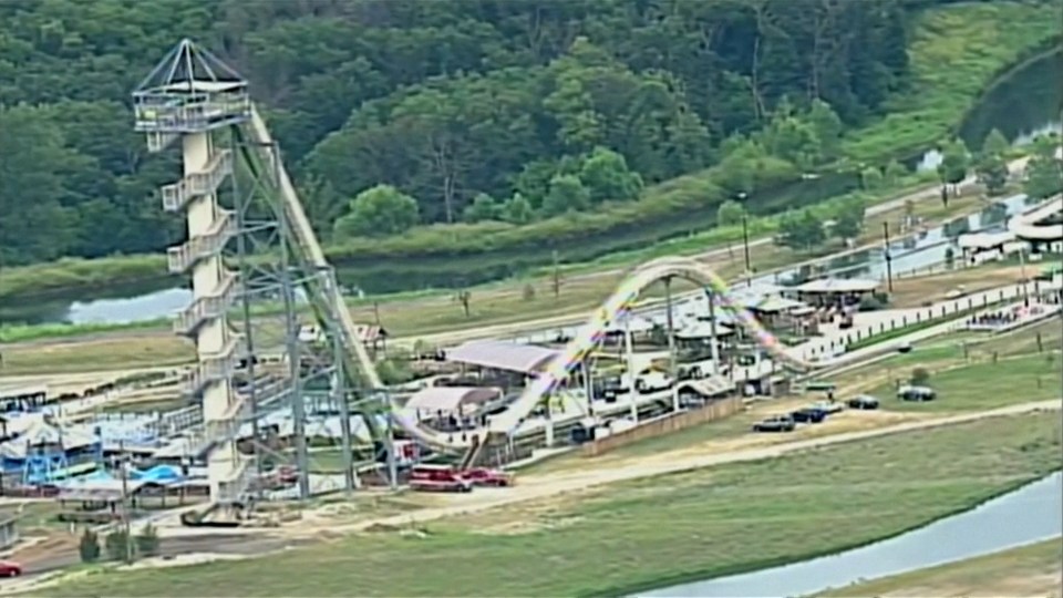  The waterslide in Kansas City is billed as the world's tallest and is 168ft high